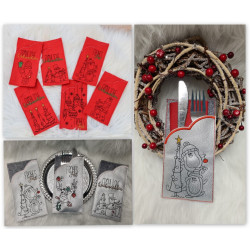 Stickserie ITH - Bestecktaschen Einsteckhüllen Weihnachten Vol. 1